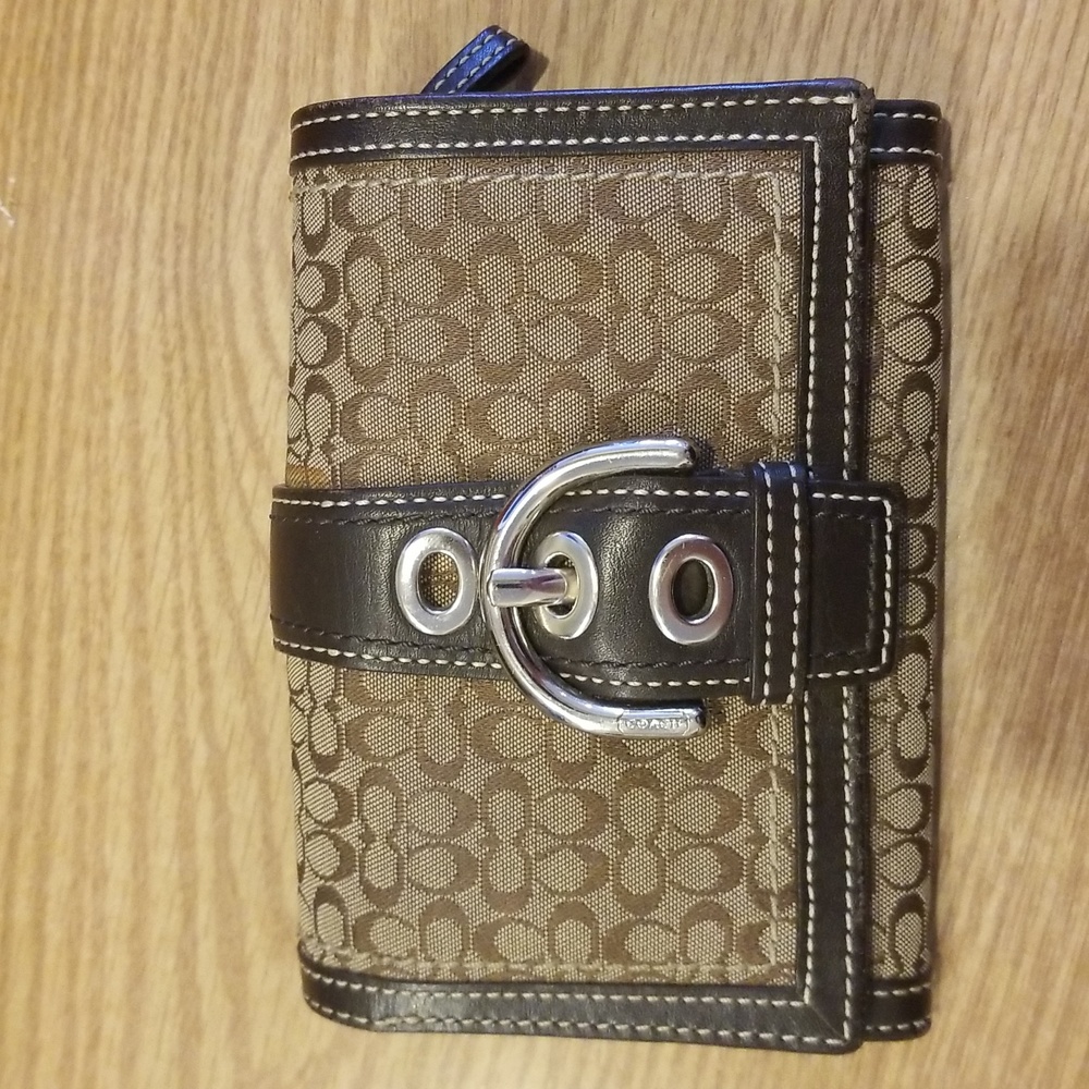 Coach Brown Signature Buckle Wallet